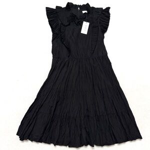 SEA New York sz S Tiered Mini Dress Ruffle Black